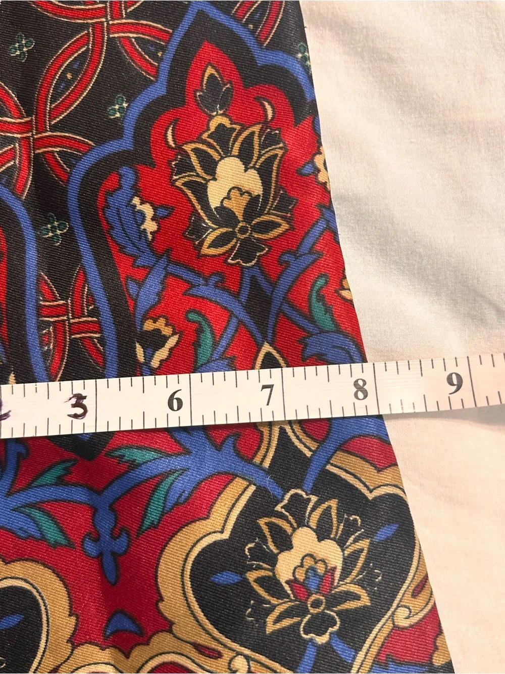 Silk-Feel Red & Black Printed Old Money Preppy Paris Ascot Scarf